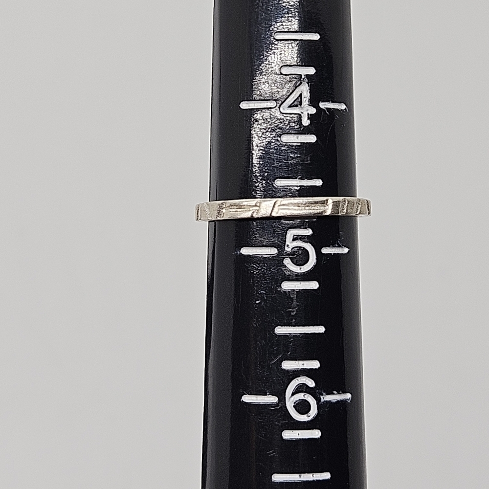 Textured Sterling Silver Stackable Ring Size 4.75 - image 3